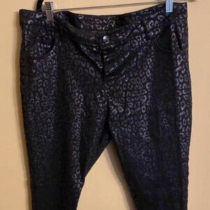 Nicole by Nicole Miller Black Cheetah Pants